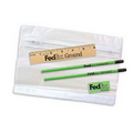 Clear Translucent Pouch School Kit w/ 2 Pencils, 6" Ruler & Eraser
